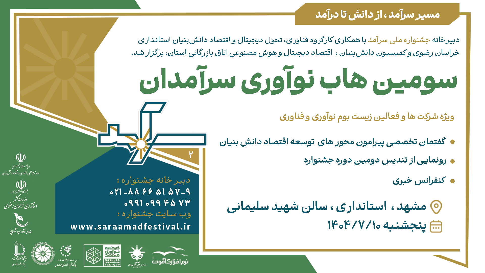 سومین هاب نوآوری جشنواره ملی سرآمد گزارش افتتاحیه و بیانیه‌ها